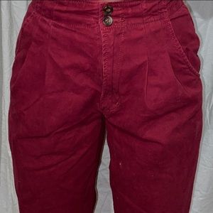 High Waisted Dark Red Pants
